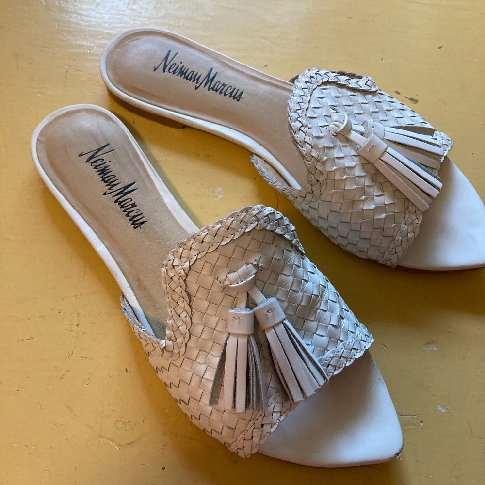 Classic white summer slides
